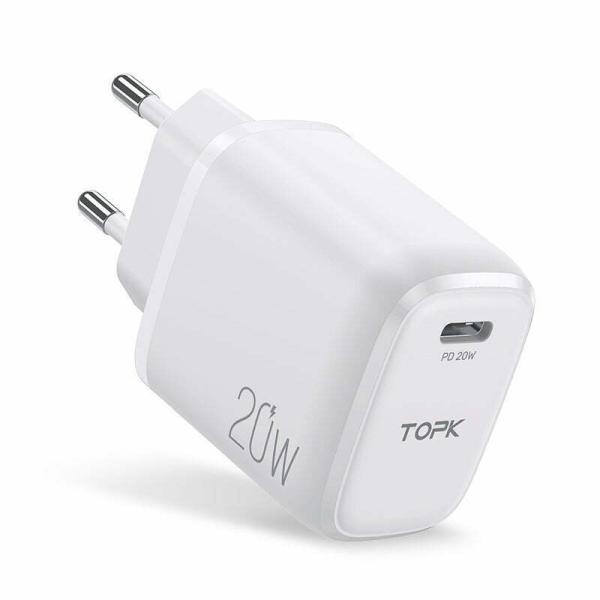 TOPK B110 20W PD 3.0 QC 3.0 USB EU Schnellladegerät schwarz weiß